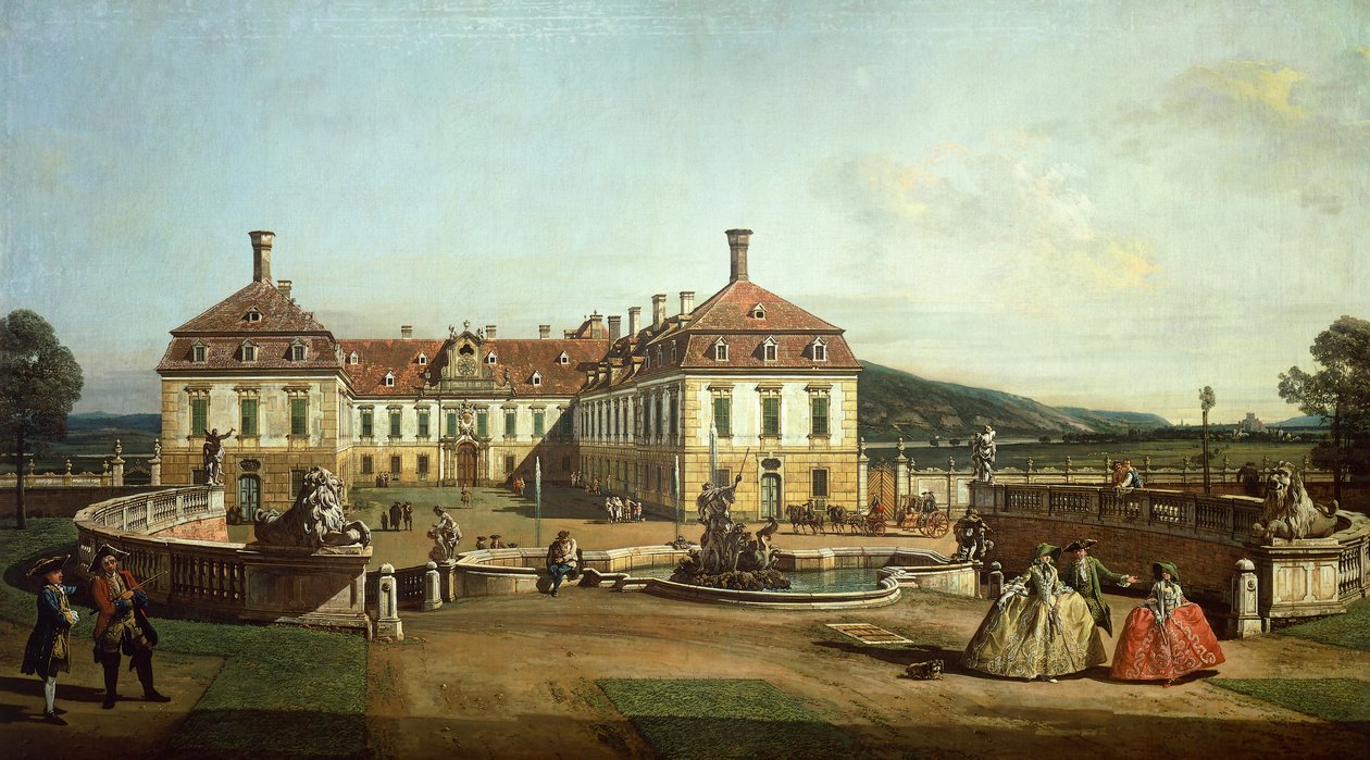 Bahçe tarafından Schlosshof İmparatorluk Kalesi by Bernardo Bellotto