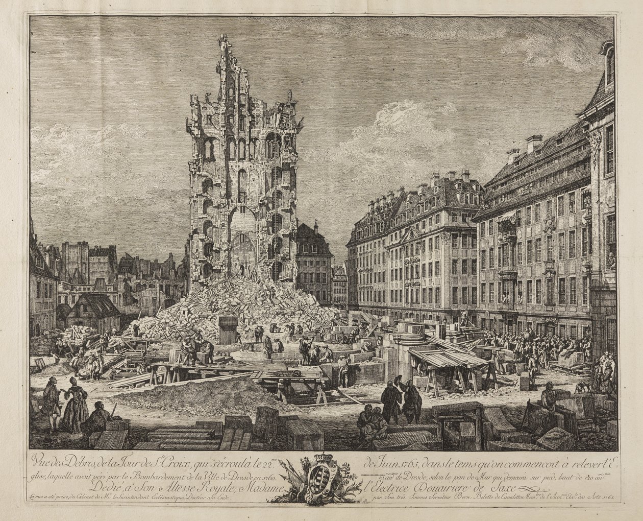 Eski Kreuzkirche, Dresden Harabeleri by Bernardo Bellotto