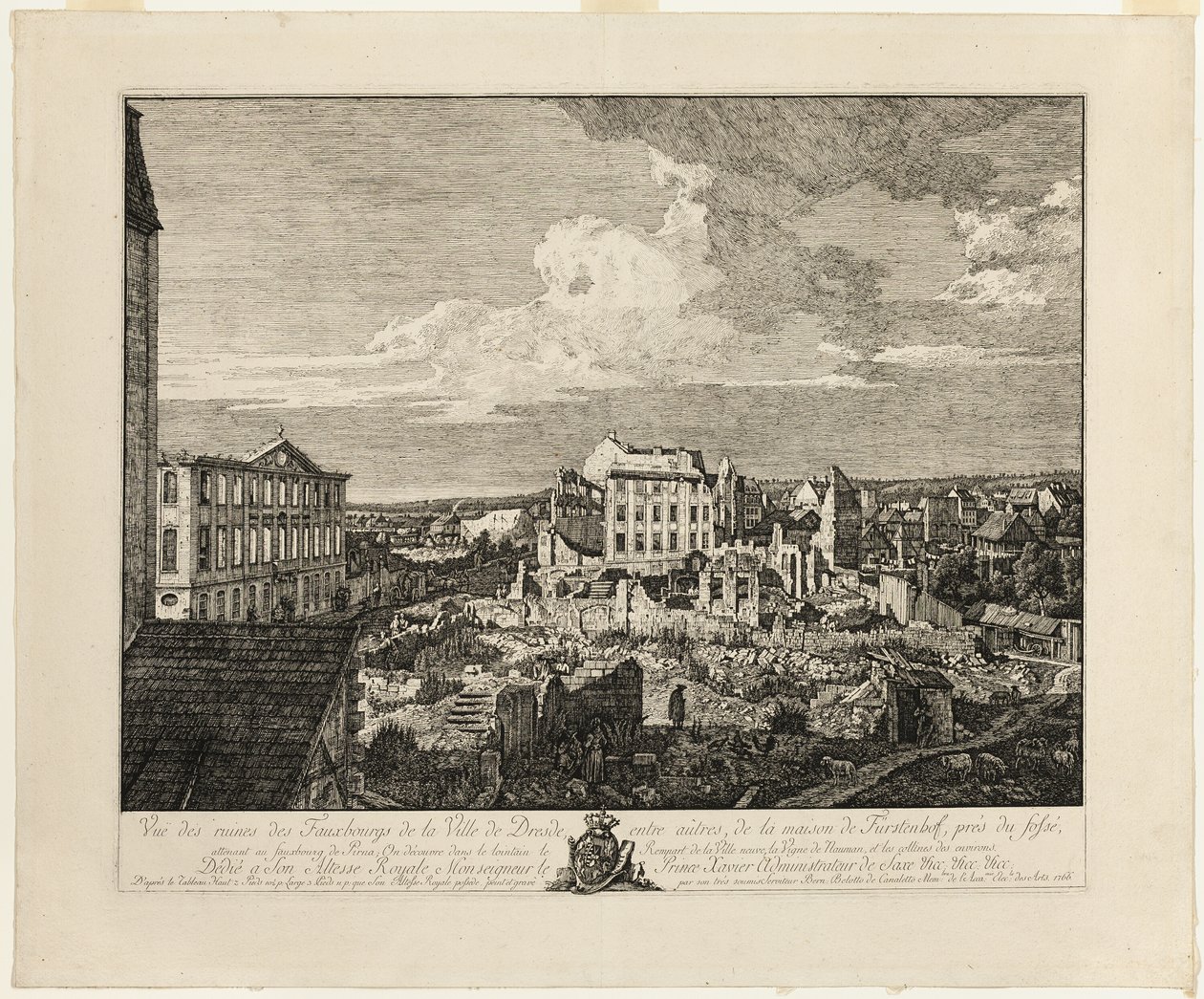 Palais Fürstenhof ile Pirnaischer Banliyö Harabeleri by Bernardo Bellotto