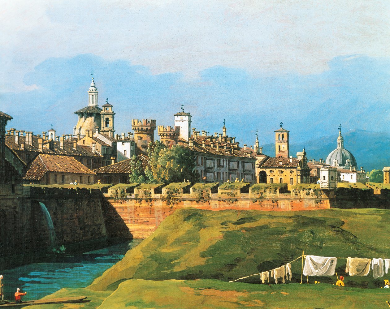 Torino'nun Kraliyet Bahçesi'nin yanından görünümü by Bernardo Bellotto