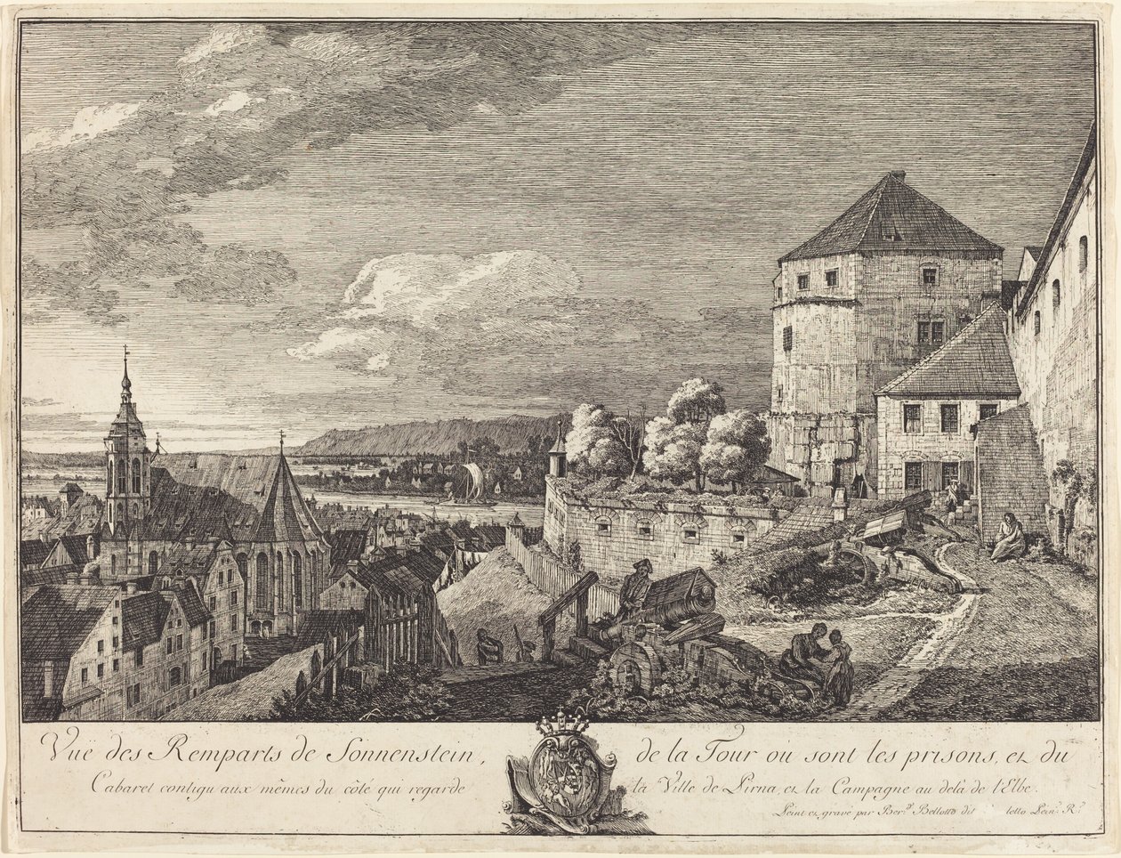 Sonnenstein Surlarının Görünümü (Sonnenstein Surlarının Görünümü) by Bernardo Bellotto