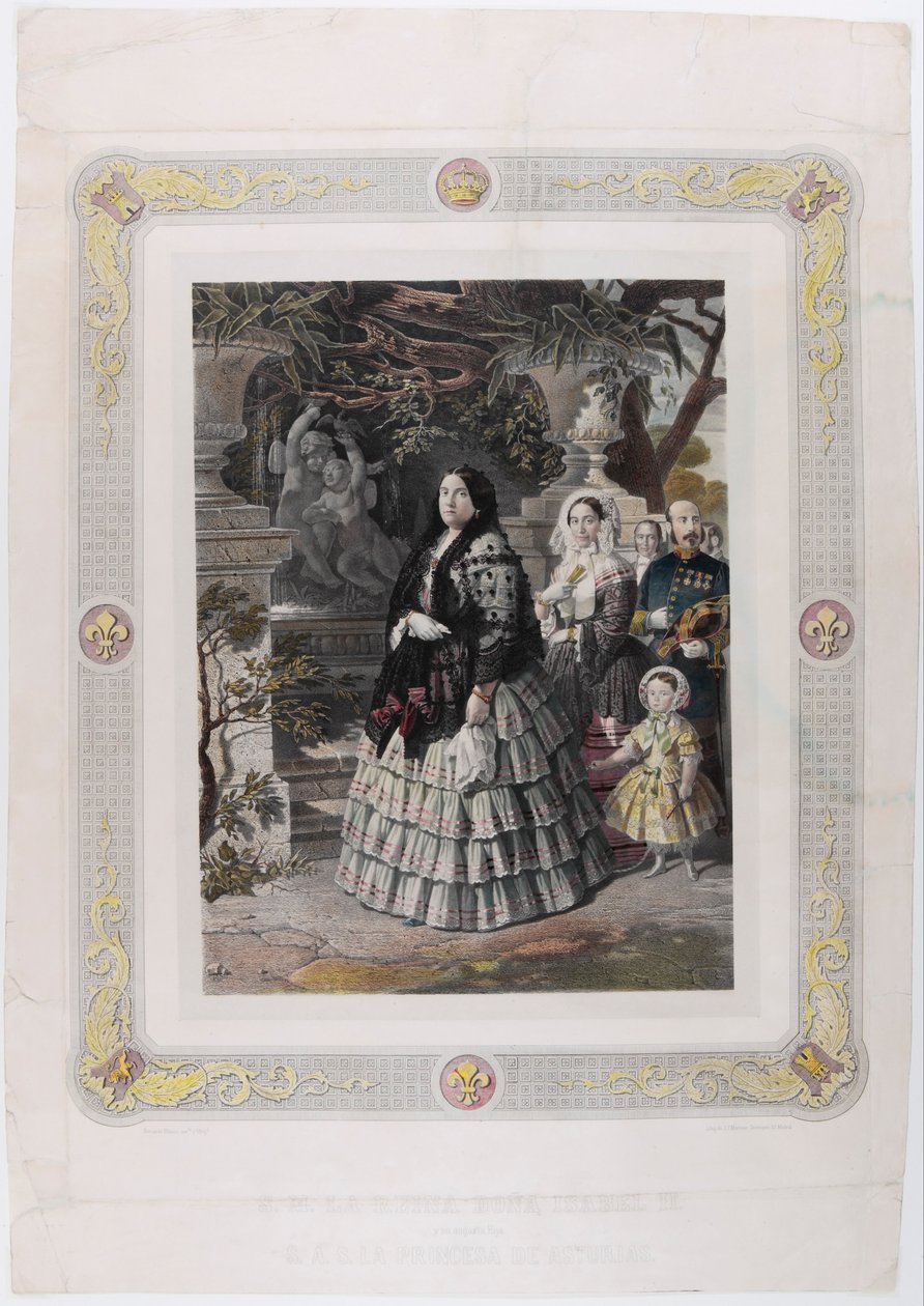 Majesteleri KRALİÇE ISABEL II. ve ağustos kızı EN HUZURLU YÜKSELİŞİ AS PRENSESİ by Bernardo Blanco y Pérez