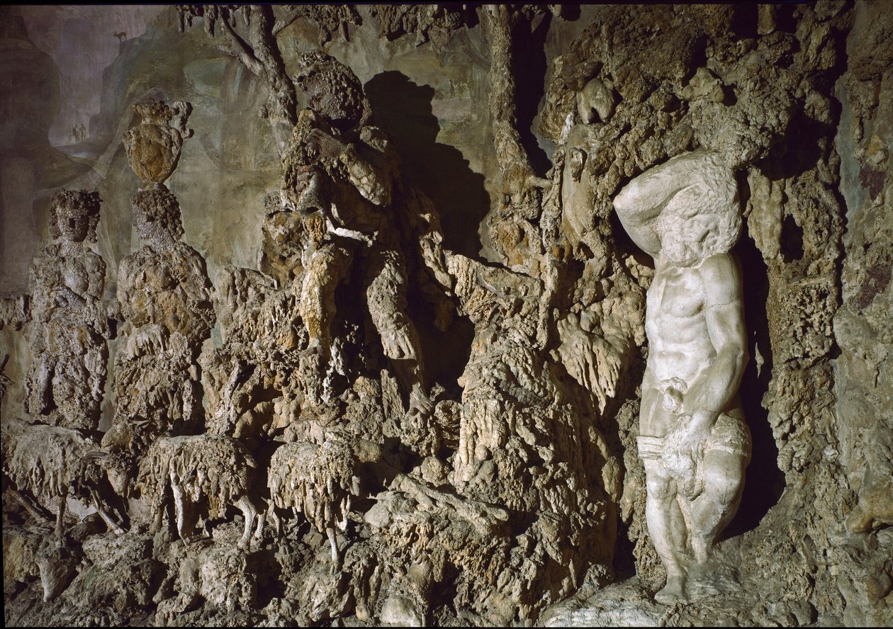 Boboli mağarasının iç görünümü. Detay. 1583-1588 by Bernardo Buontalenti