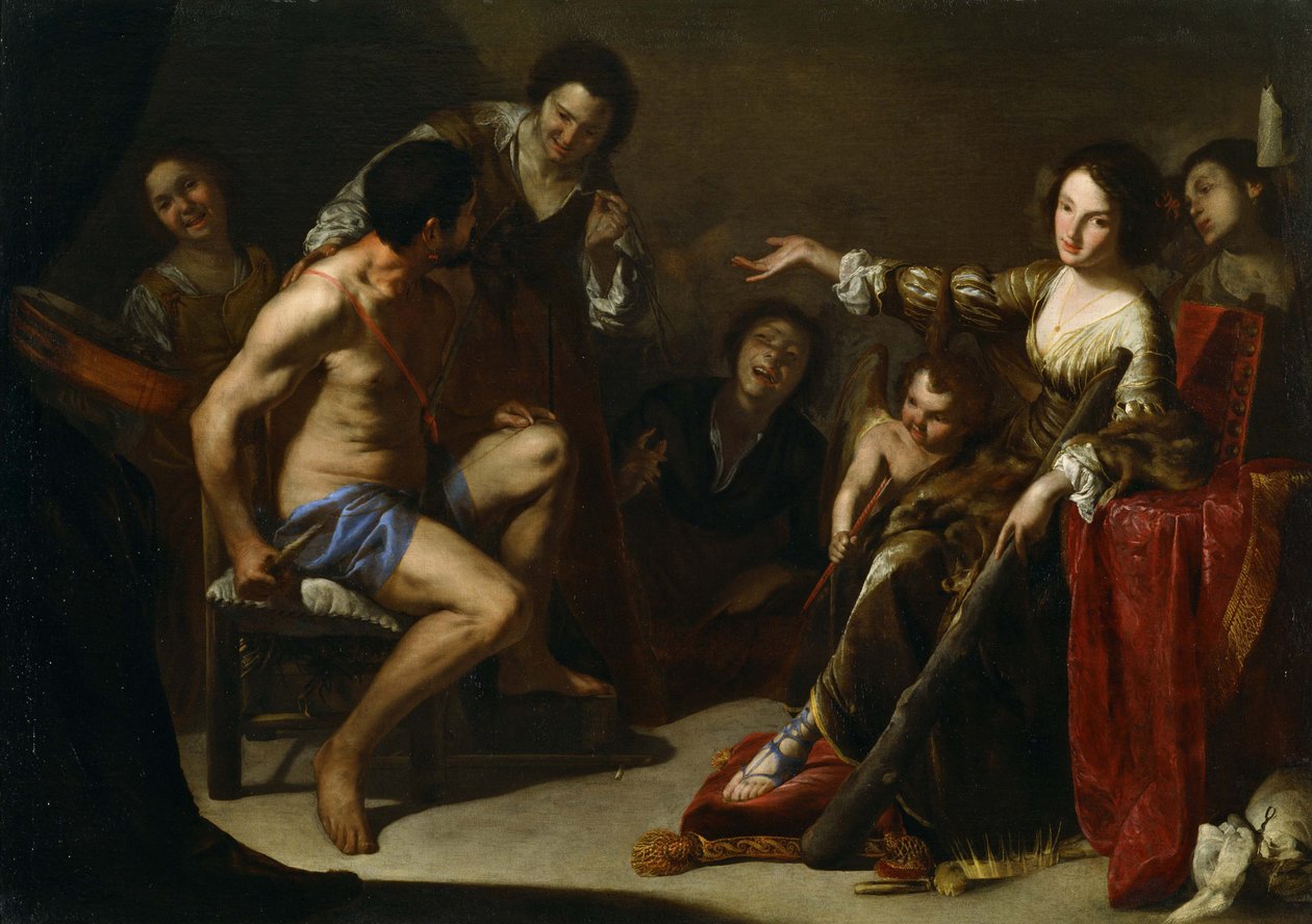 Herkül ve Omphale, c. 1640 by Bernardo Cavallino