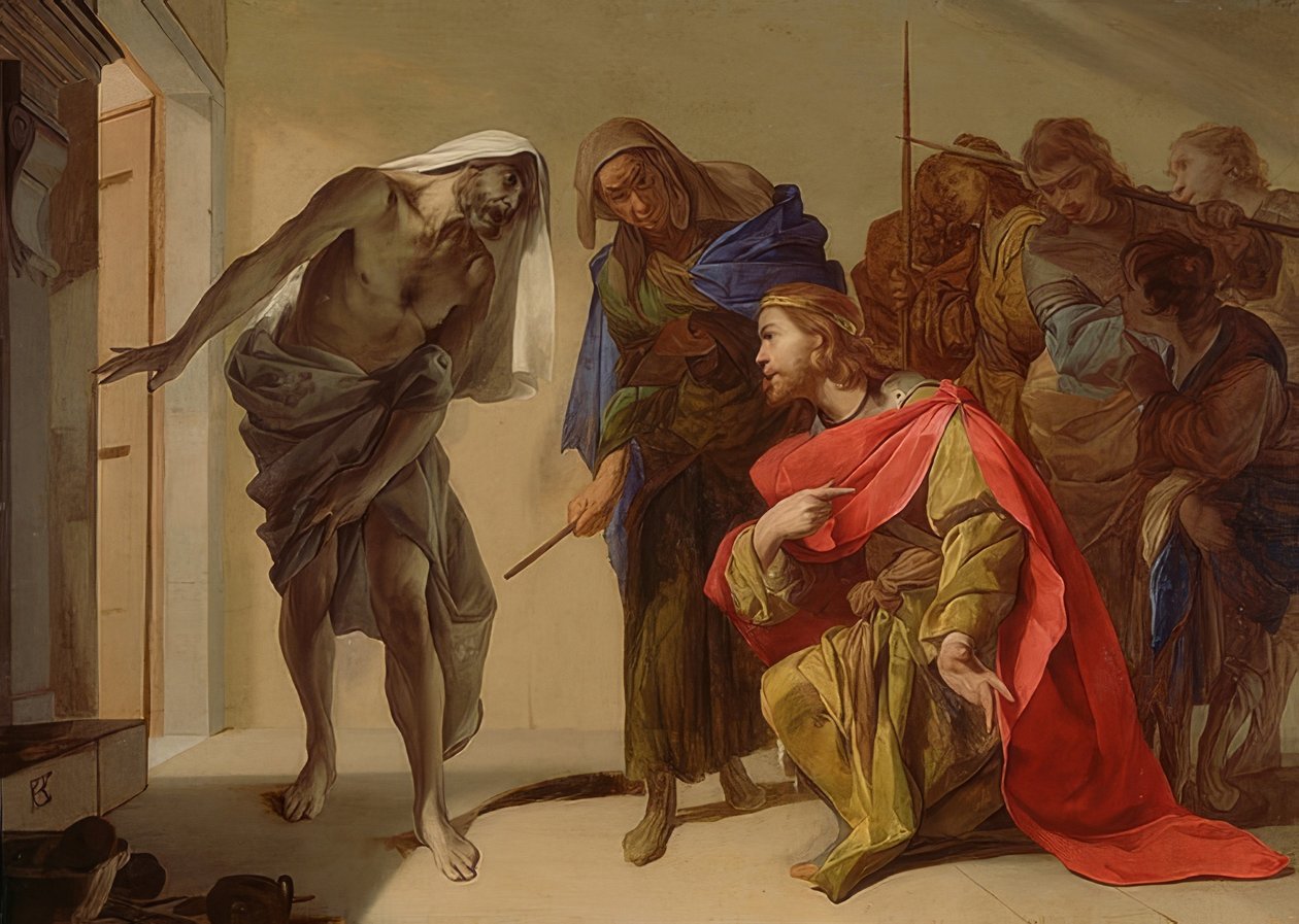 Saul ve Endor Cadısı. 1650-56 civarında by Bernardo Cavallino