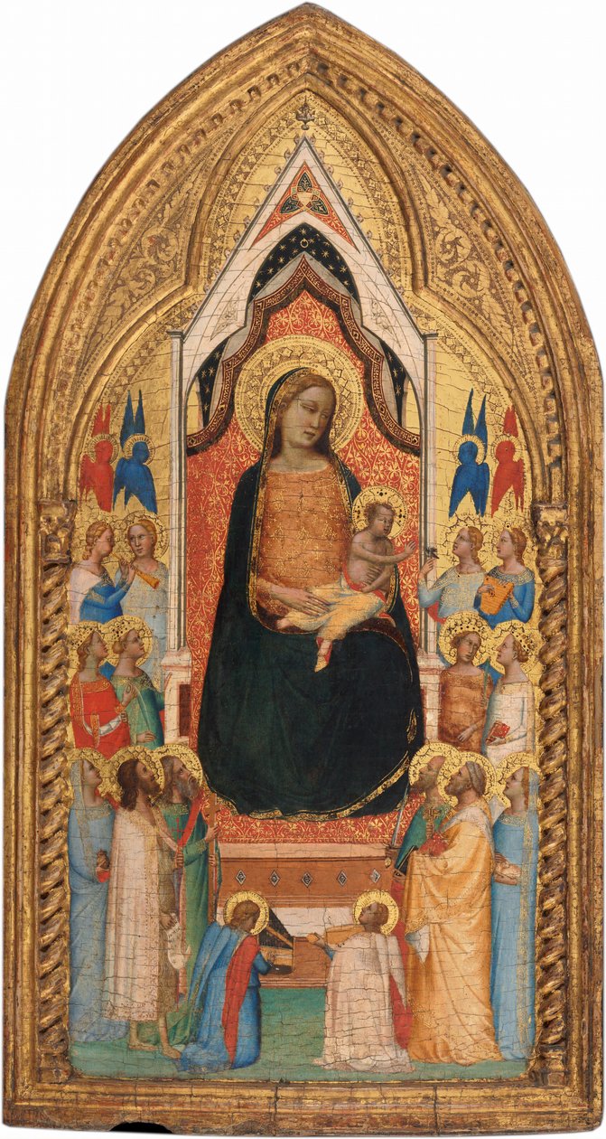 Azizler ve Melekler ile Madonna ve Çocuk by Bernardo Daddi