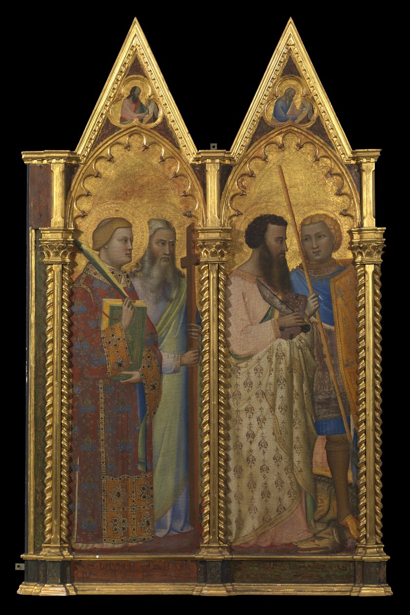 Aziz Bartholomew ve George (sol panel) (rekto) by Bernardo Daddi