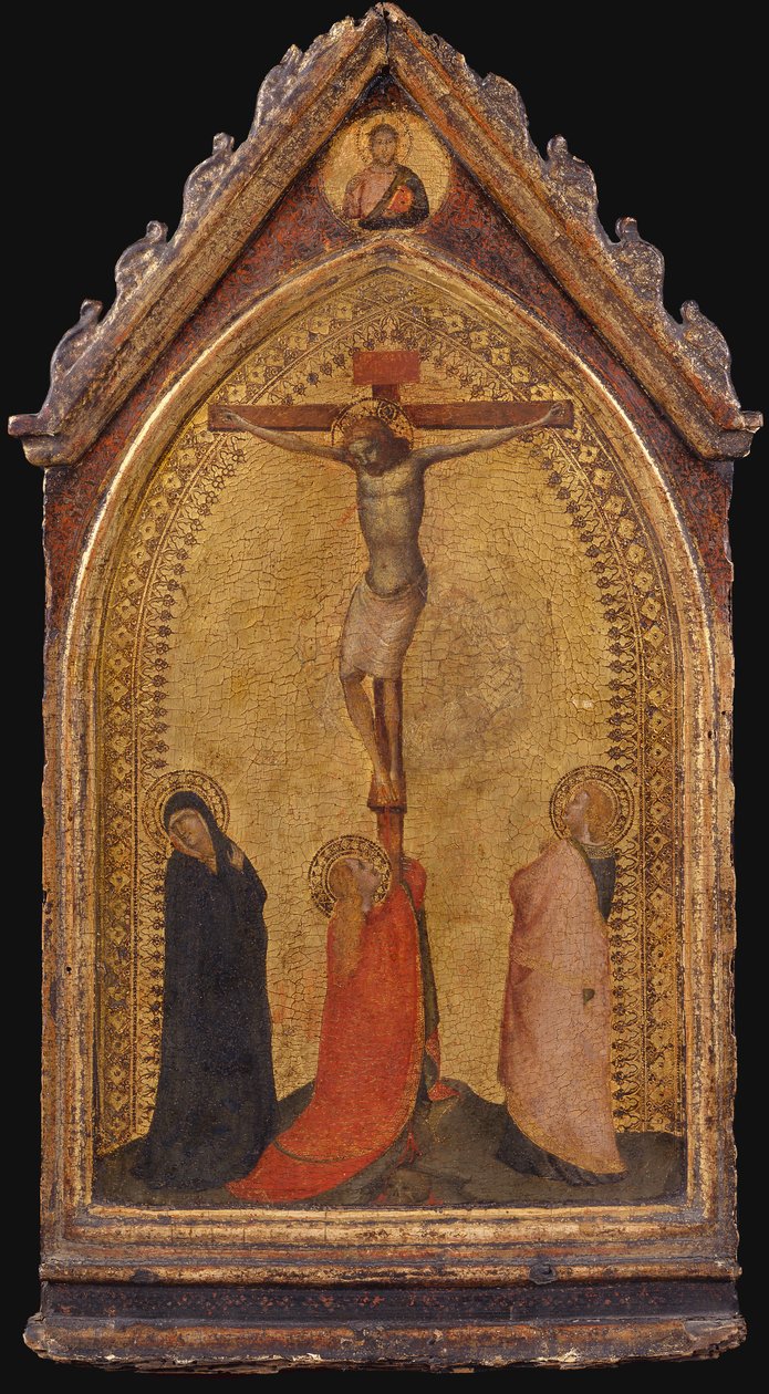 Mecdelli Meryem, Madonna ve Müjdeci Yahya ile Çarmıha Gerilme (panel üzerine tempera) by Bernardo Daddi