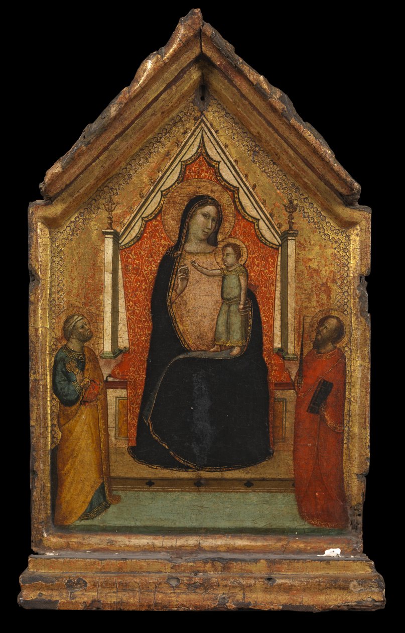 Aziz Petrus ve Aziz Paul ile Bakire ve Çocuk, c.1340 by Bernardo Daddi
