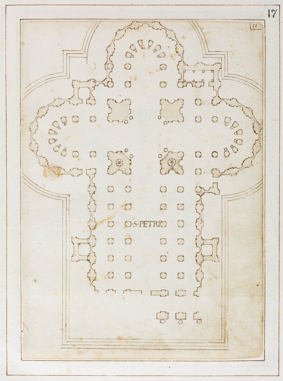 Aziz Petrus Planı, Codex Coner, 1513-15 (kağıt üzerine mürekkep) by Bernardo Della Volpaia Bernardo Della Volpaia