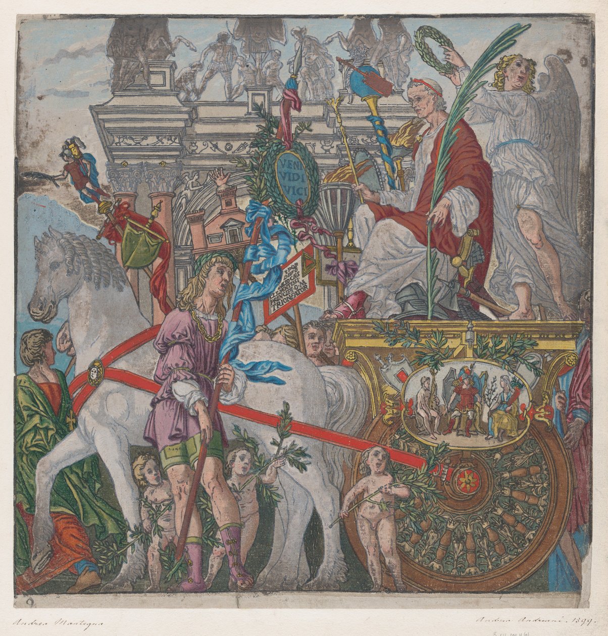 Sayfa 9: Julius Caesar atlı arabasında, The Triumph of Julius Caesar, 1599. by Bernardo Malpizzi
