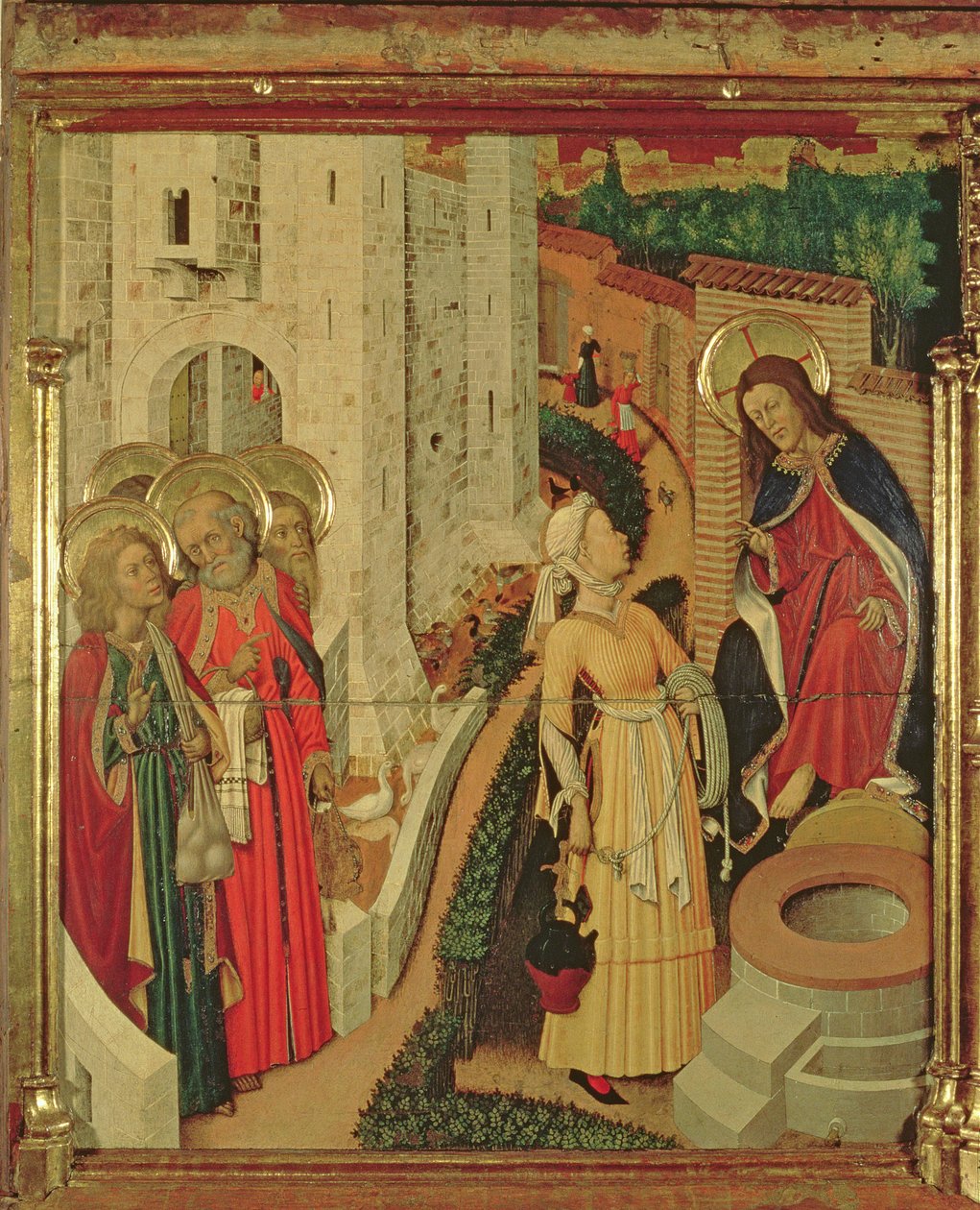 İsa ve Samiriyeli Kadınlar, Başkalaşım Sunağı'ndan, pradella paneli by Bernardo Martorell