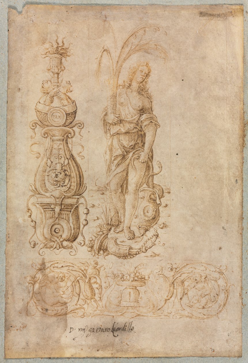 Şamdan Tasarımı, Alegorik Bolluk Figürü, Süs Rölyef Tasarımı by Bernardo Parentino