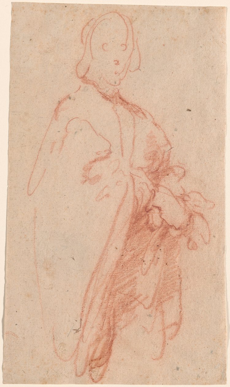 Pelerinli ve Eldivenli Ayakta Bir Adam by Bernardo Strozzi