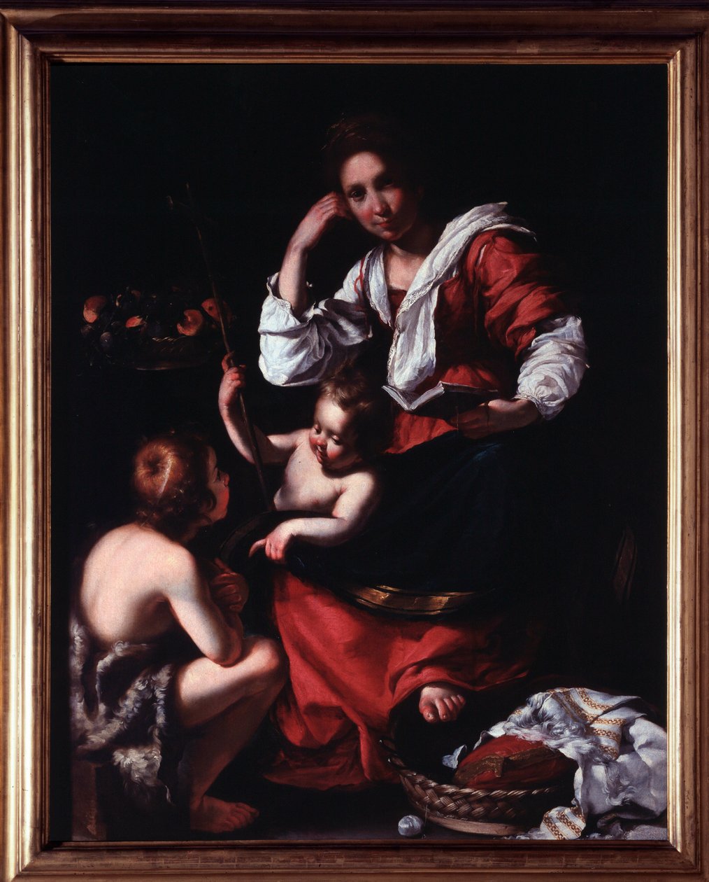 Vaftizci Yahya ile Kutsal Ailenin Temsili (Vaftizci Yahya ile kutsal aile) Tablo Bernardo Strozzi (1581-1644) Genes, Musei di Strada Nuova (eski Palazzo Rosso) İtalya by Bernardo Strozzi