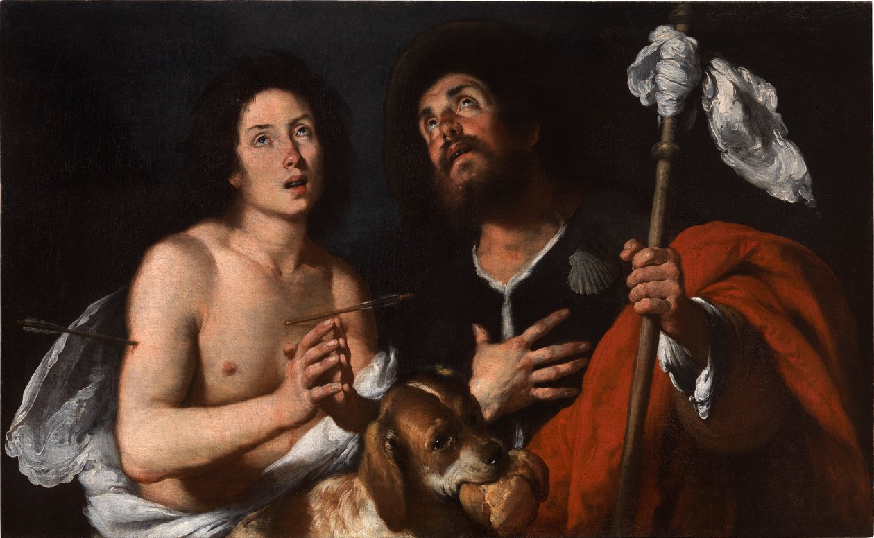 Aziz Roch ve Sebastian. by Bernardo Strozzi