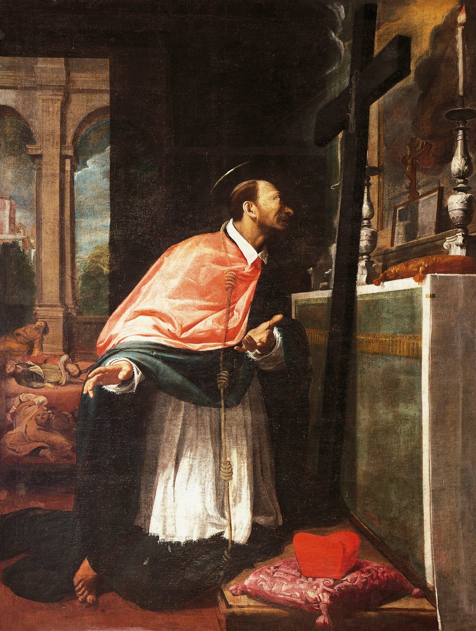 Aziz Charles Borromeo, Bernardo Strozzi (1581-1644), Capuchins Kilisesi, Sarzana, İtalya by Bernardo Strozzi