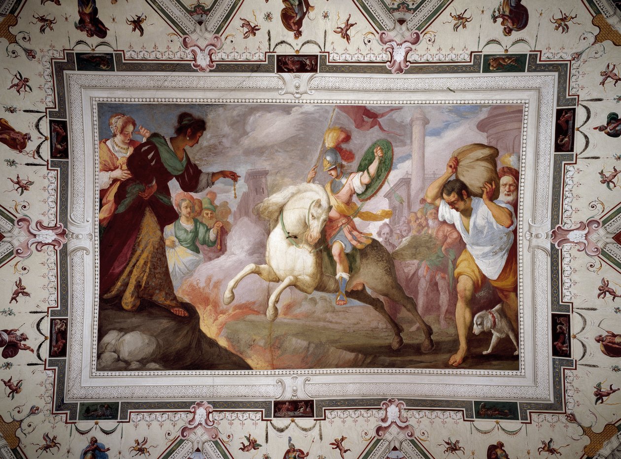 Marcus Curtius'un Ölümü, Villa Centurione, Sampierdarena, 1613-15 by Bernardo Strozzi