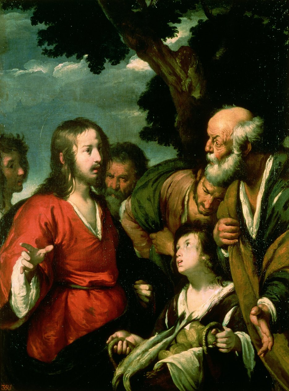 Somunların ve Balıkların Mucizesi, 1630 dolayları by Bernardo Strozzi