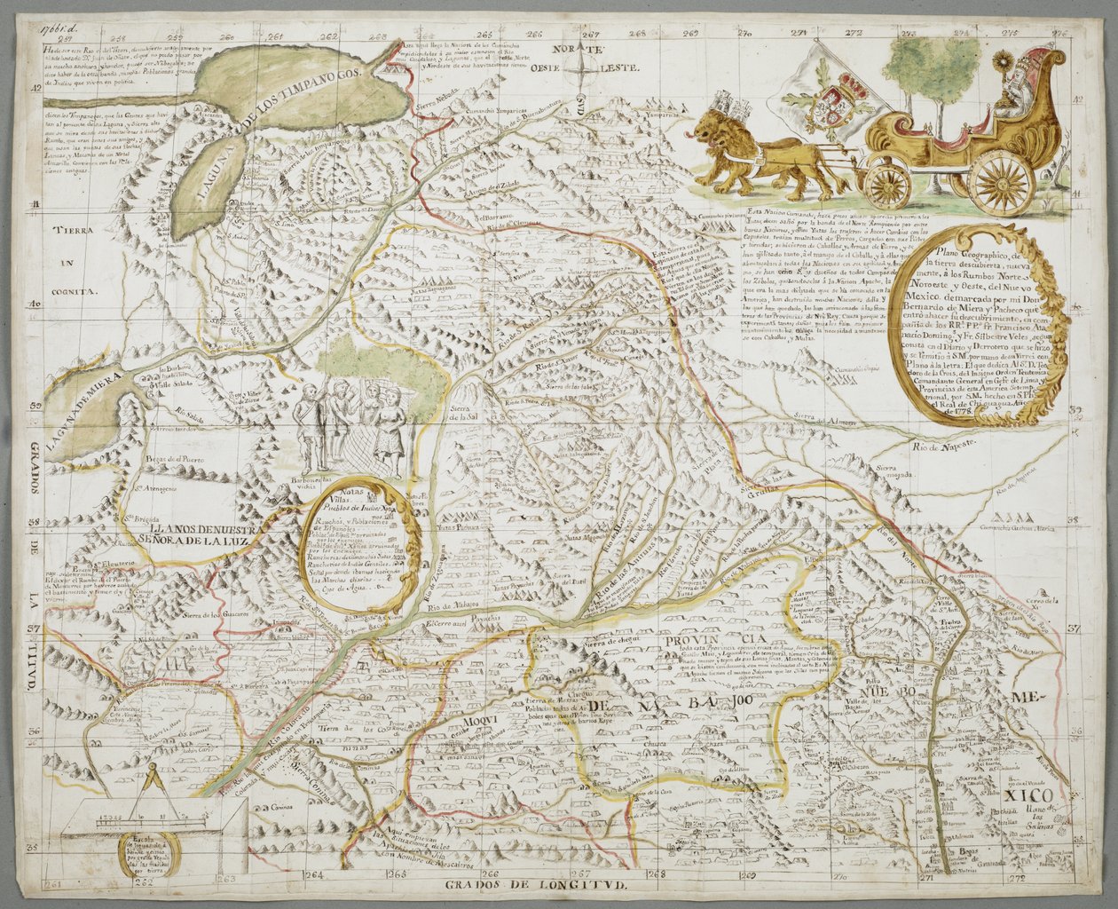 New Mexico Parçaları Haritası by Bernardo de Miera y Pacheco
