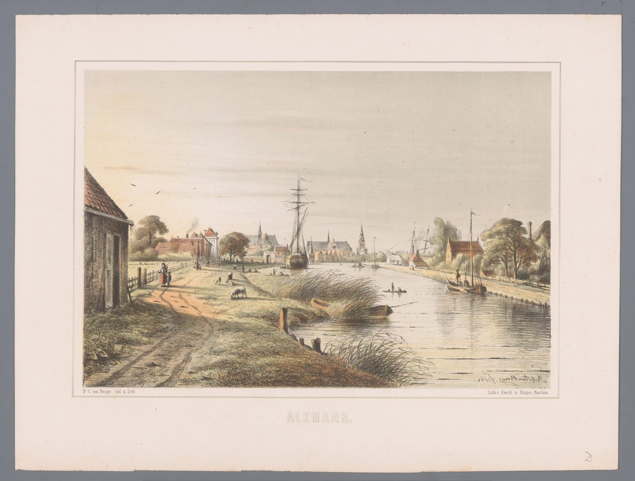 Alkmaar Alkmaar'da şehir manzarası (nesne üzerinde seri başlığı) by Bernardus Gerardus ten Berge