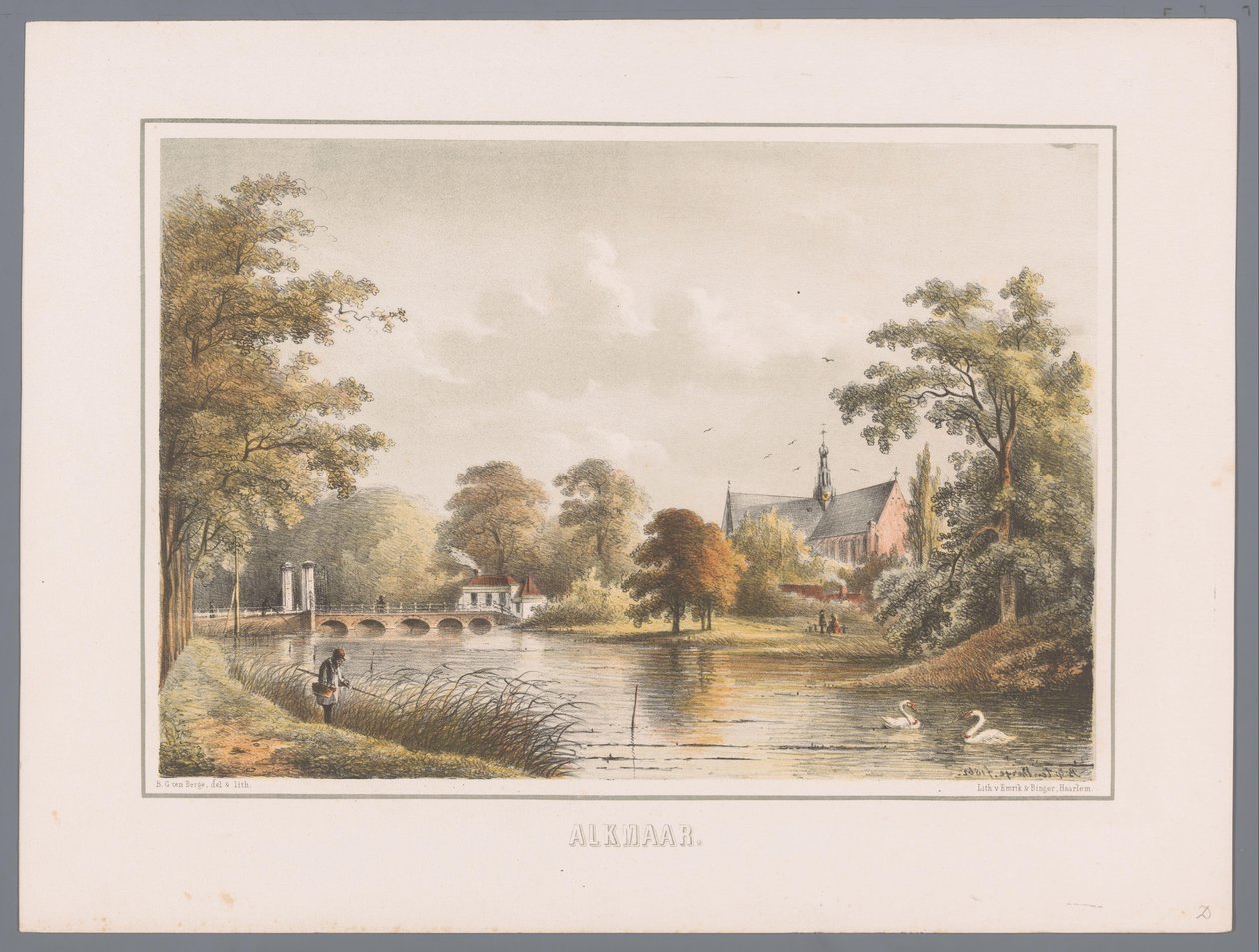 Alkmaar Alkmaar'da şehir manzarası (nesne üzerinde seri başlığı) by Bernardus Gerardus ten Berge