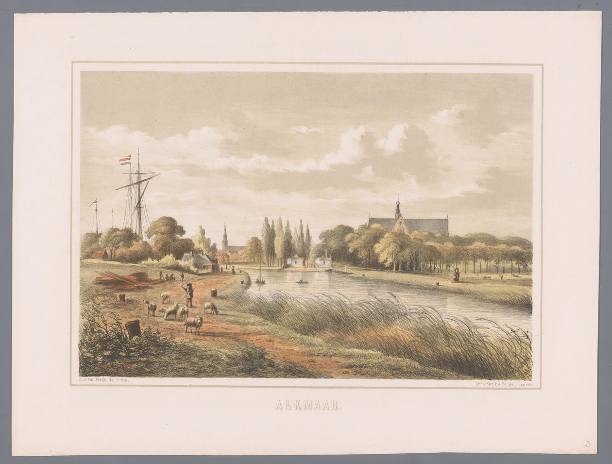 Alkmaar Alkmaar'da şehir manzarası (nesne üzerinde seri başlığı) by Bernardus Gerardus ten Berge