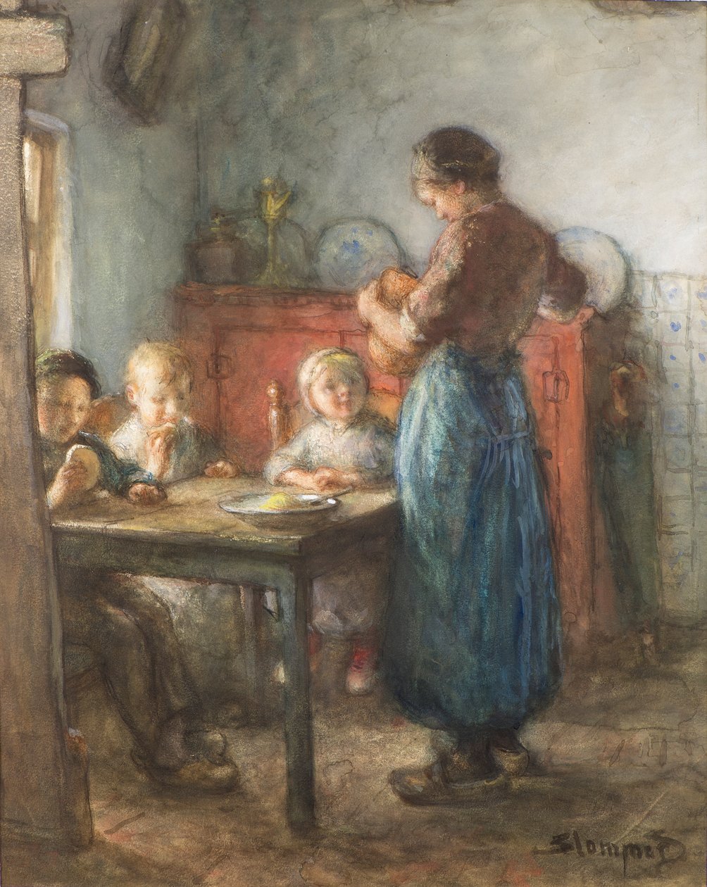 Tutumlu Bir Yemek (suluboya) by Bernardus Johannes Blommers or Bloomers