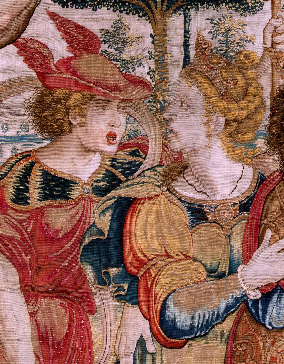 Flaman halısı. Seri Küreler. Gök küresini destekleyen Herkül (Hércules sostiene la esfera celeste). Serinin ilk halısı. Model Barend van Orley veya Pieter Coecke van Aelst. 1525-1530. Joris Vezeleer (Georg Wezeler) imalatı?, by Bernart van (attr. to) Orley