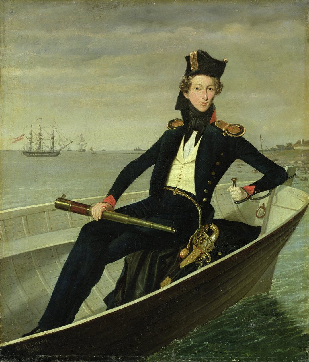 Danimarkalı Genç Bir Deniz Subayının Portresi, 1841 by Bernhard Axel Bendixen