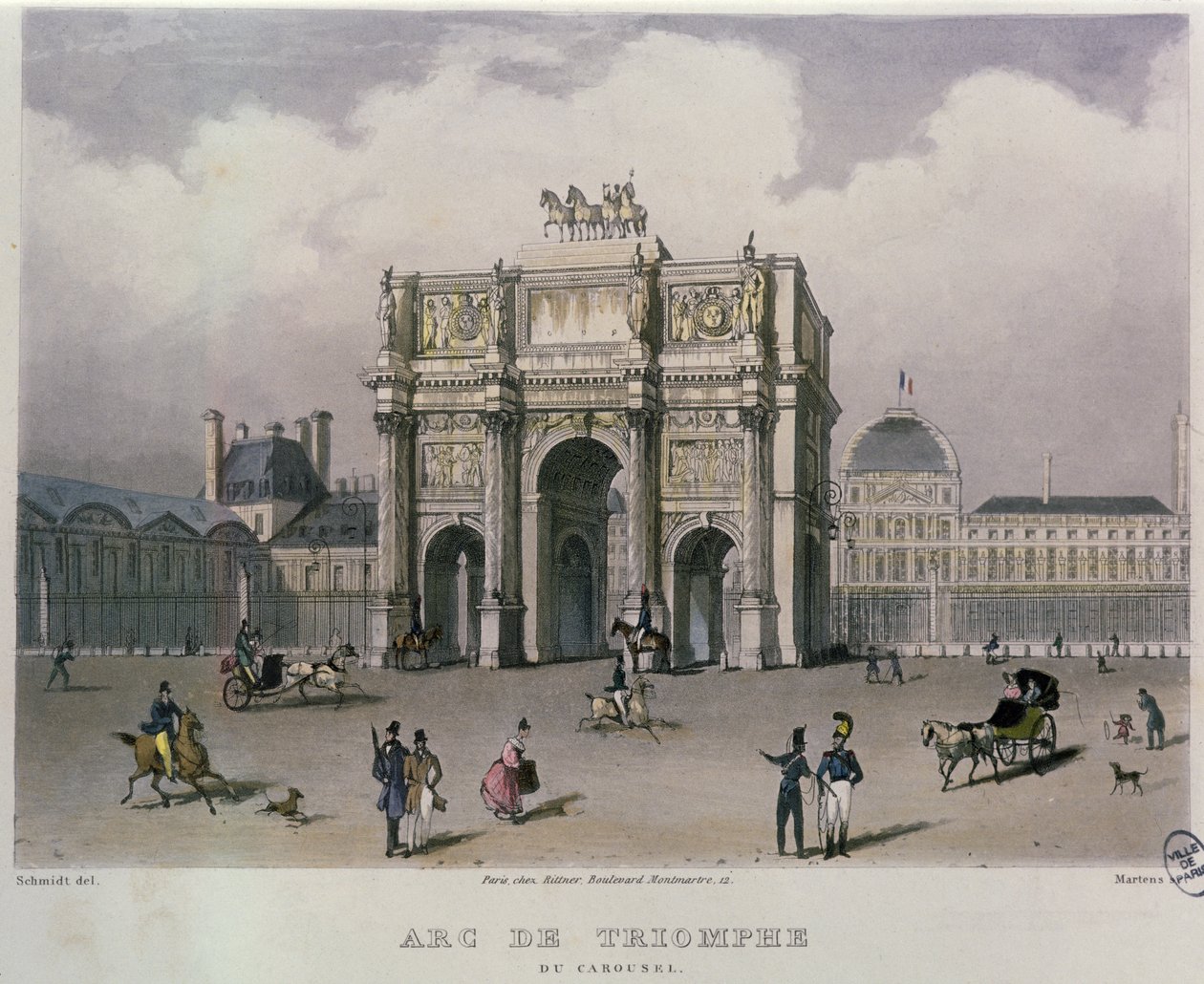 Arc de Triomphe du Carrousel, Paris, 1832 by Bernhard Schmidt