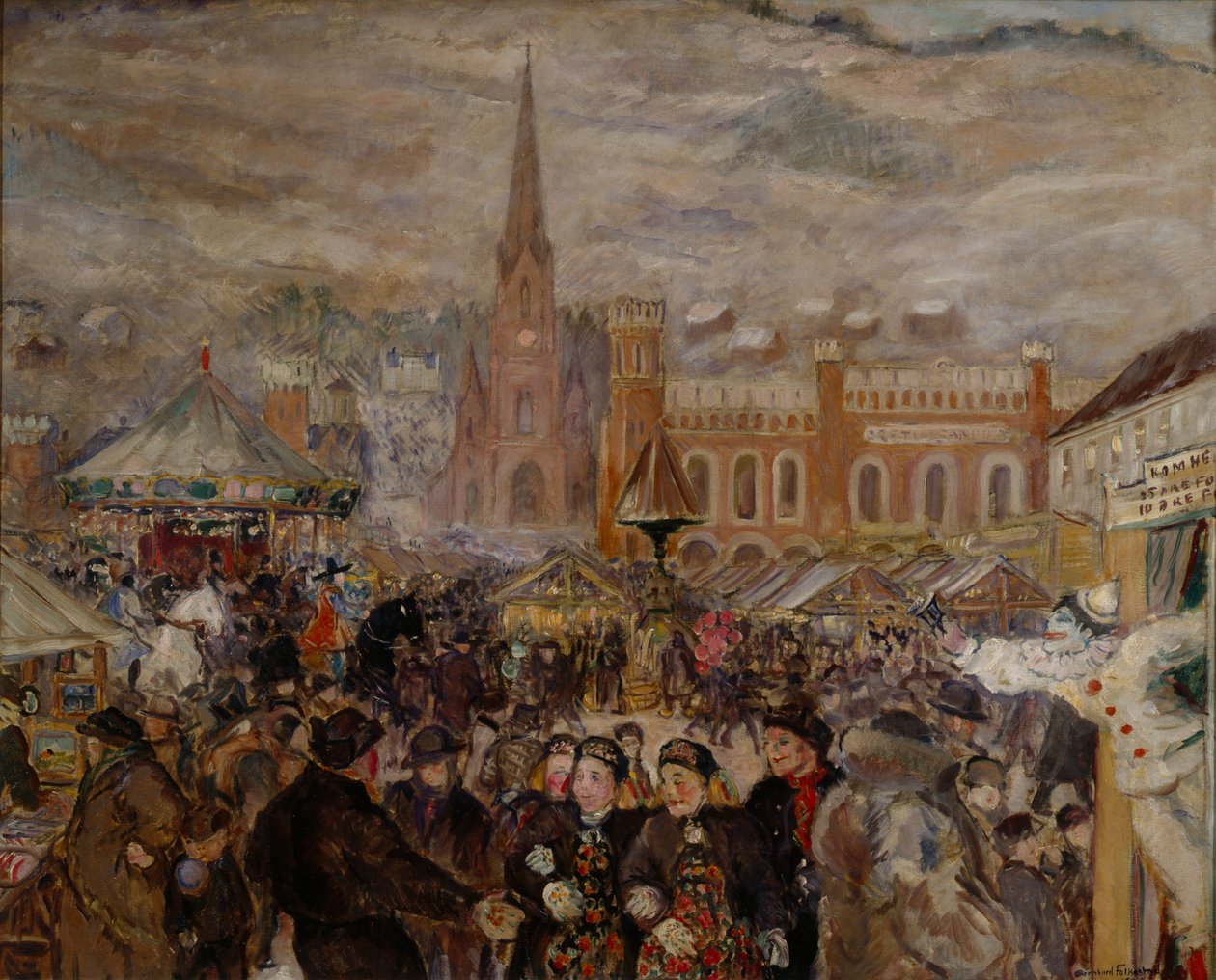 Drammen pazarı (tuval üzerine yağlı boya) by Bernhard Dorotheus Folkestad