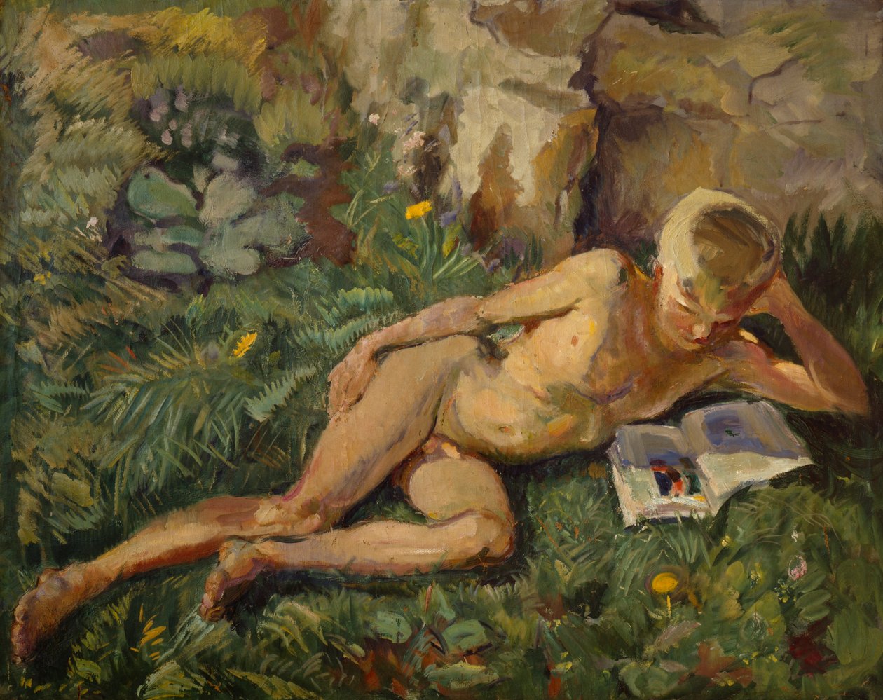 Çimlerde Knut (tuval üzerine yağlı boya) by Bernhard Dorotheus Folkestad