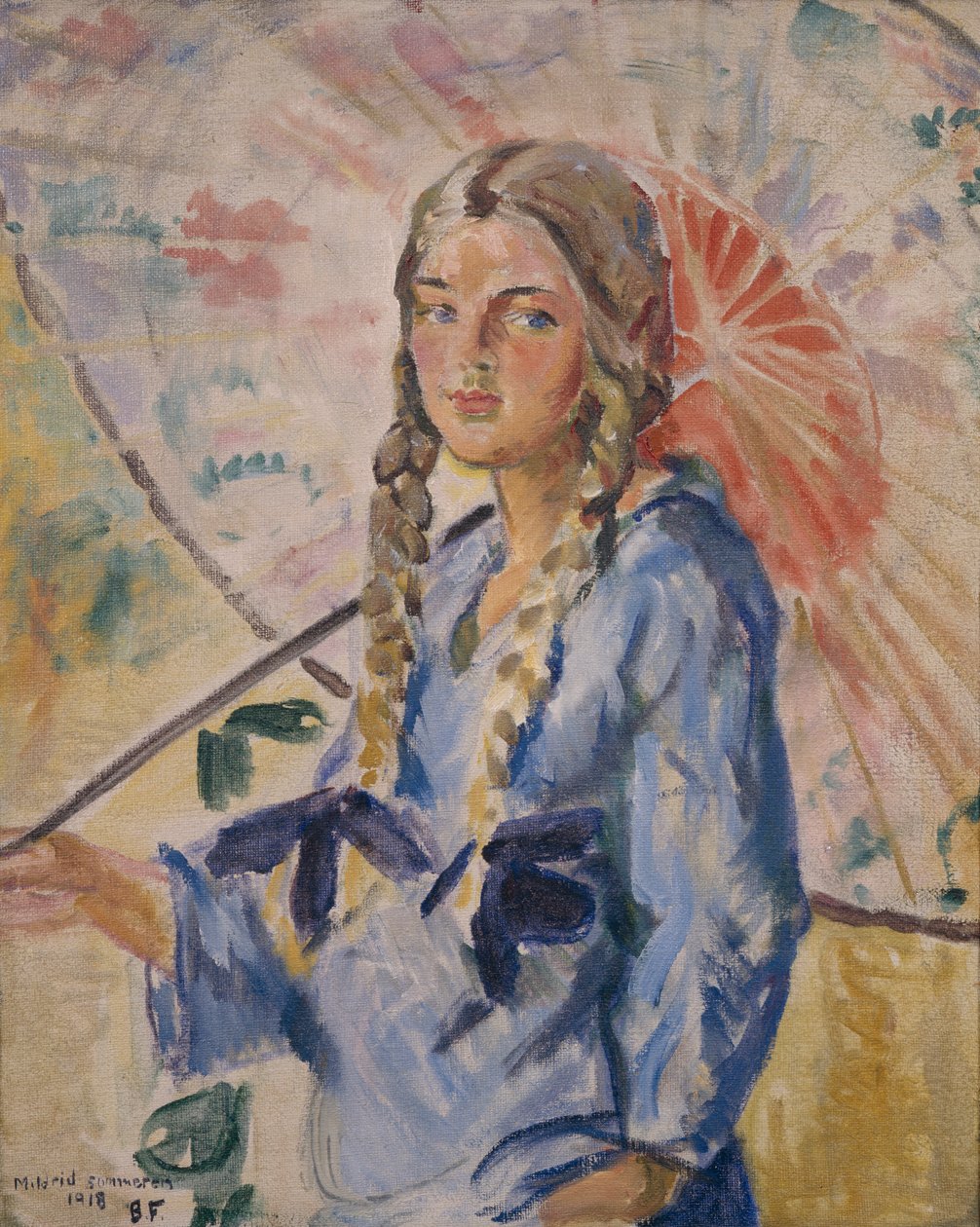 Şemsiye ile Mildred by Bernhard Dorotheus Folkestad