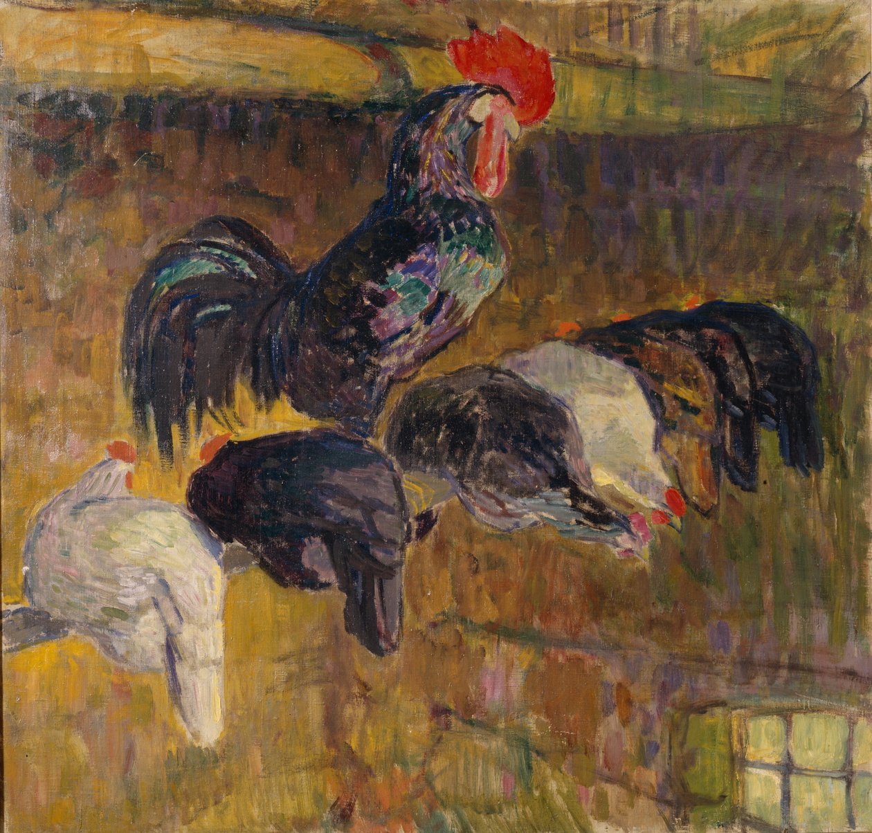 Kümeste sabah (tuval üzerine yağlı boya) by Bernhard Dorotheus Folkestad