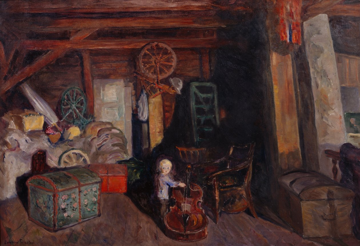 Karanlık tavan arası (tuval üzerine yağlı boya) by Bernhard Dorotheus Folkestad