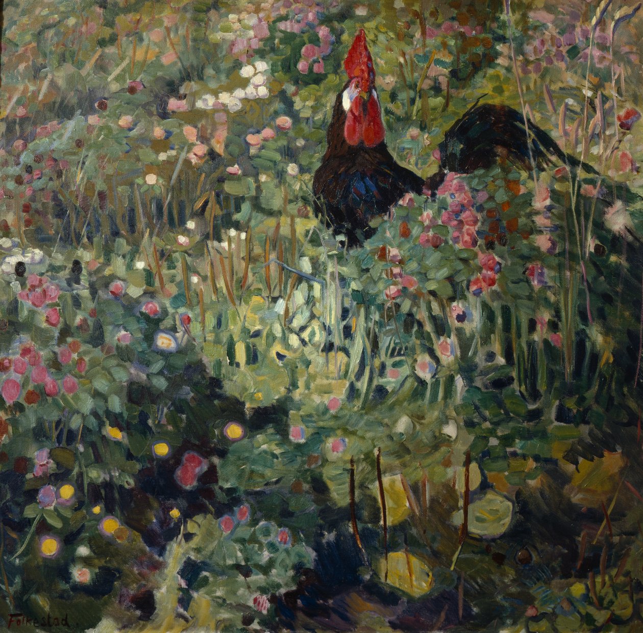 Horoz (tuval üzerine yağlı boya) by Bernhard Dorotheus Folkestad