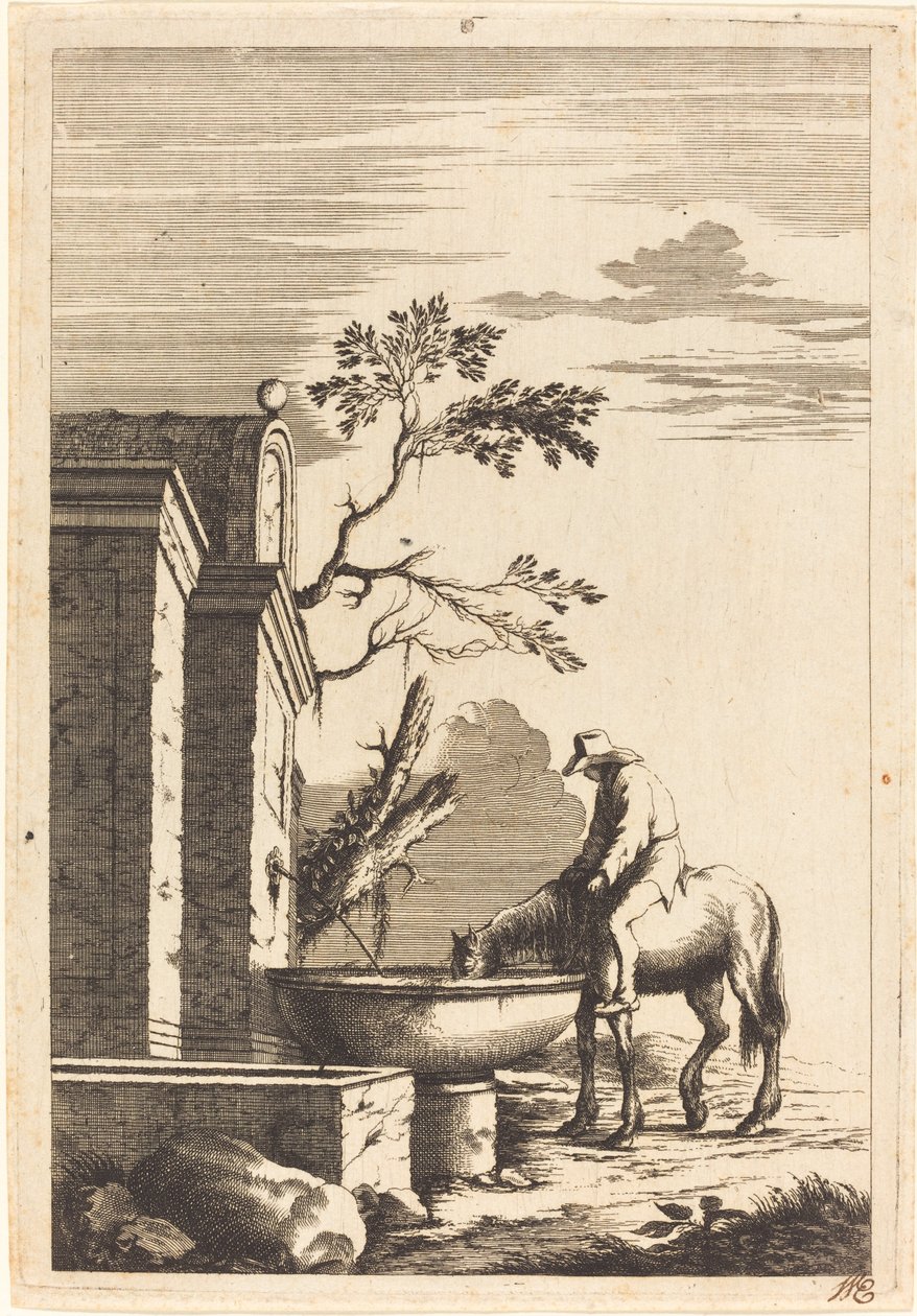 Bir Çeşmede At ve Binici by Bernhard Zaech after Jonas Umbach