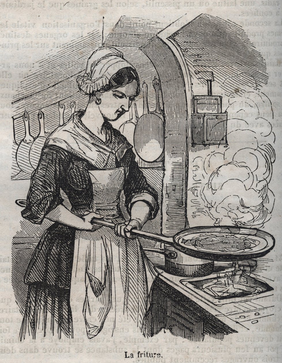 La friture - Jean Anthelme Brillat Savarin (Brillat-Savarin) tarafından “La Physiologie du gut”ta gravür by Bertall