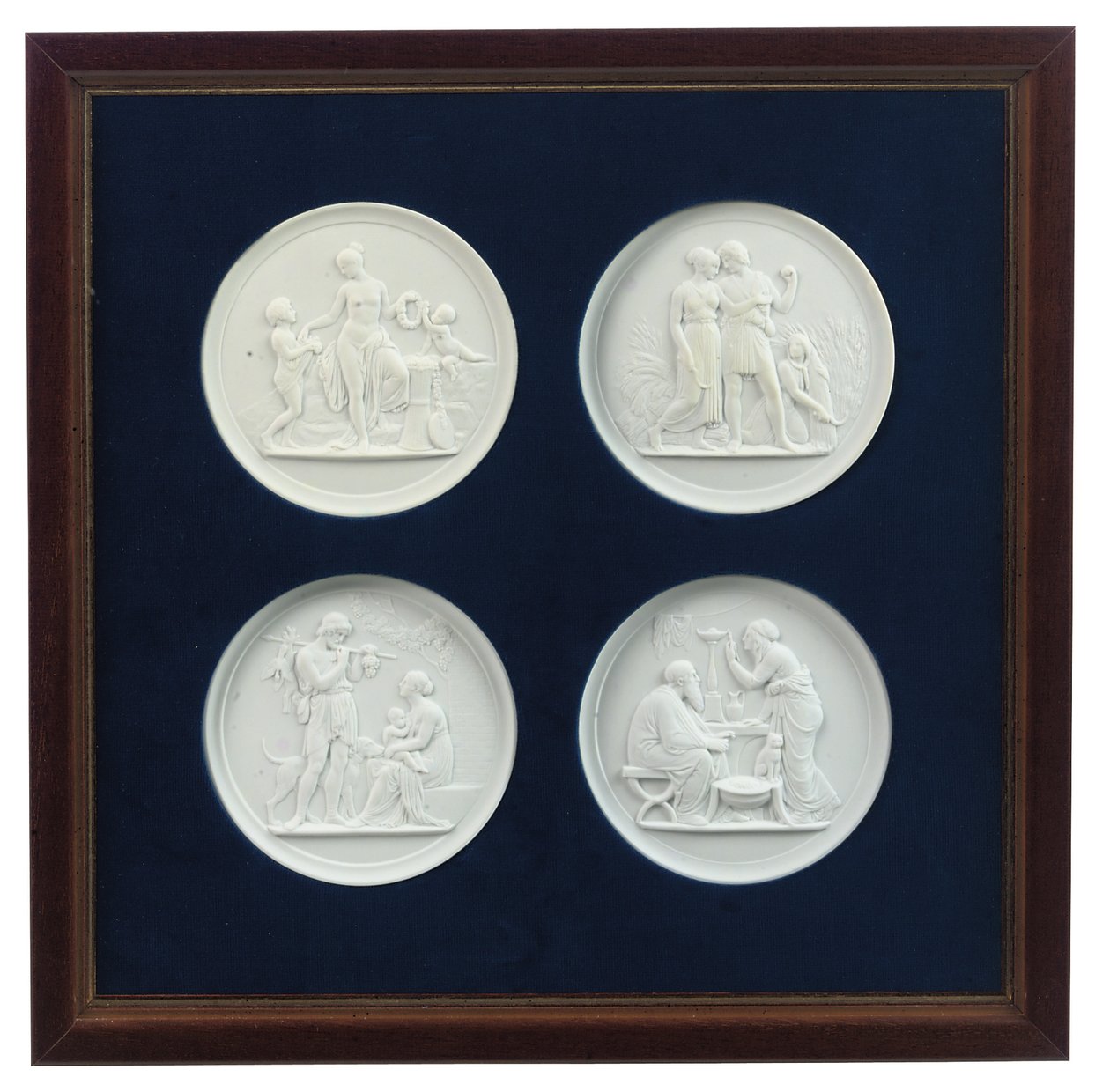Dörtlü kabartma kalıplı plaket seti, 20. yüzyılın sonları (alçı) by Bertel (after) Thorvaldsen