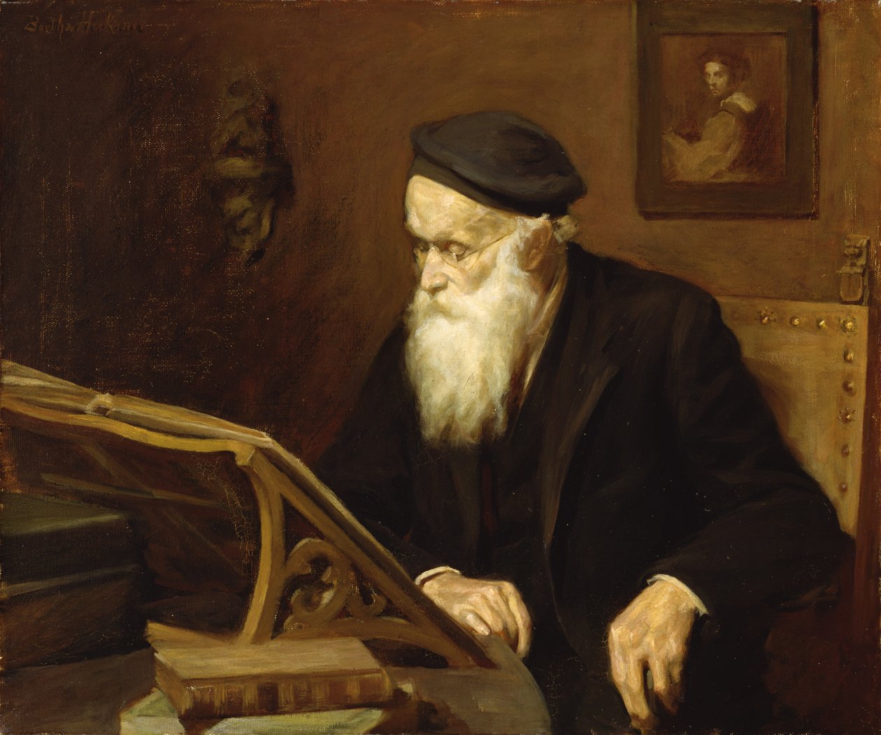 Kitap Solucanı, 1915 by Bertha Herkomer