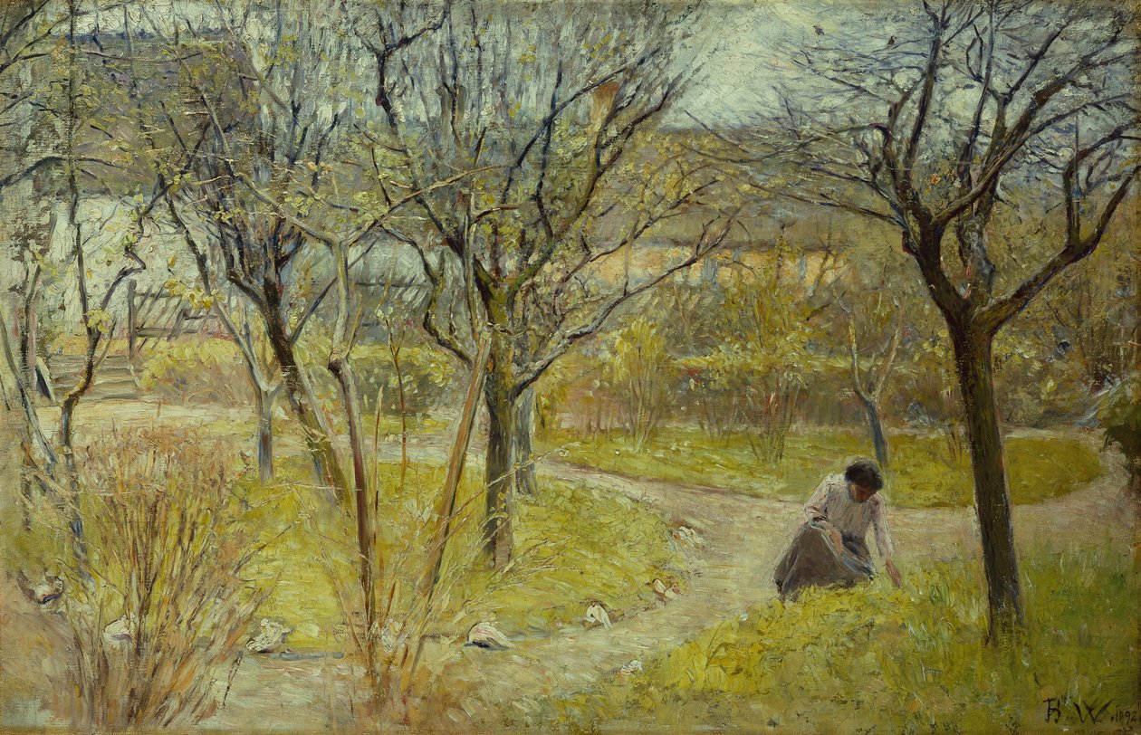 Bahçede bahar günü by Bertha Wegmann