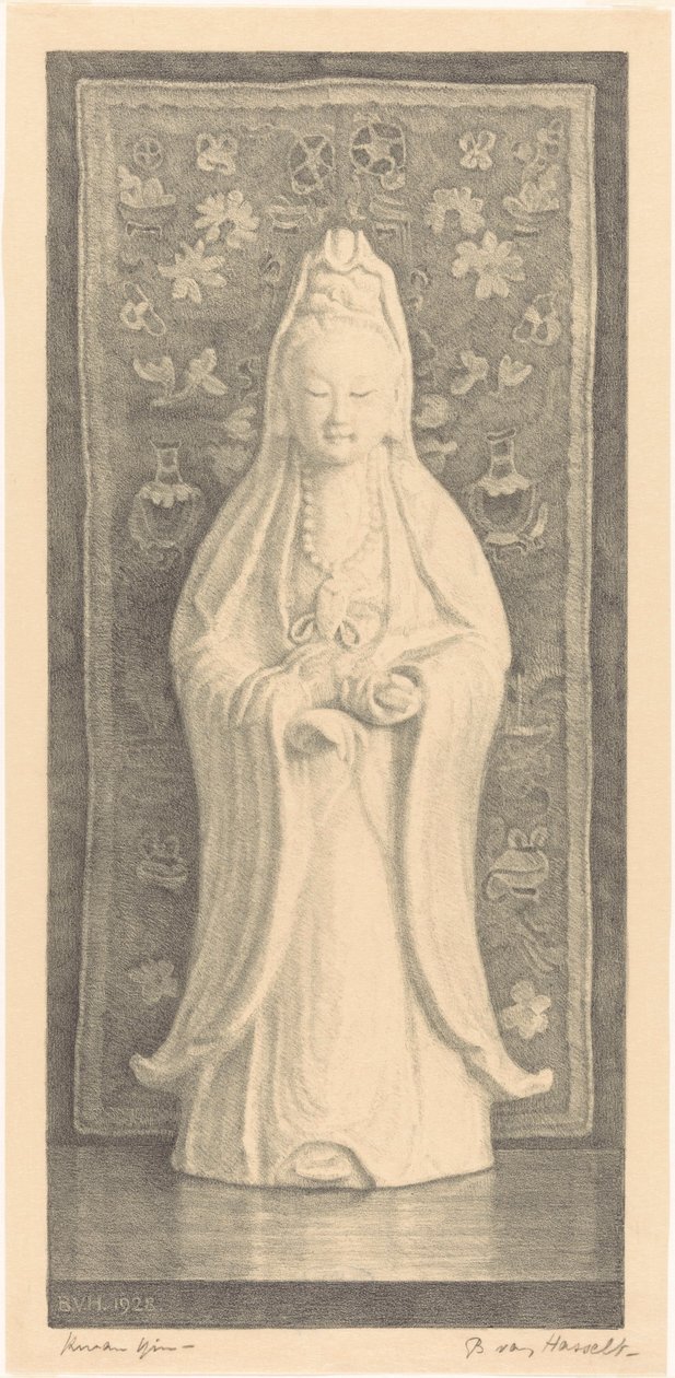 Kwan Yin (nesne üzerindeki orijinal başlık) by Bertha van Hasselt (signed by artist)