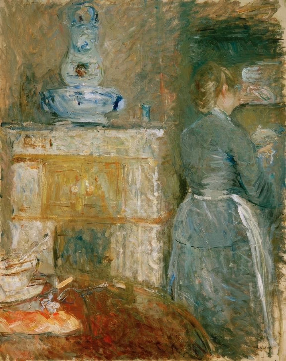 Yemek odasında by Berthe Morisot