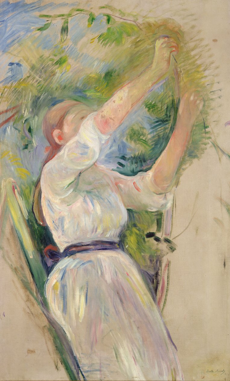 Kiraz toplayan kız, 1891 by Berthe Morisot