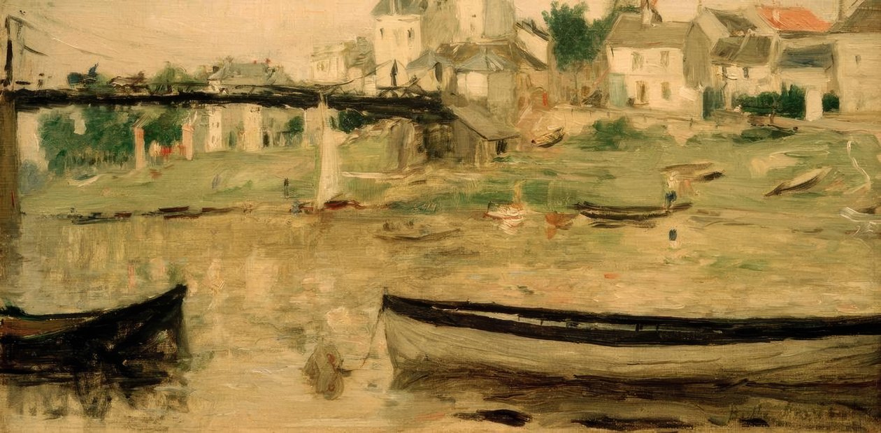 Seine Nehri üzerindeki tekneler by Berthe Morisot