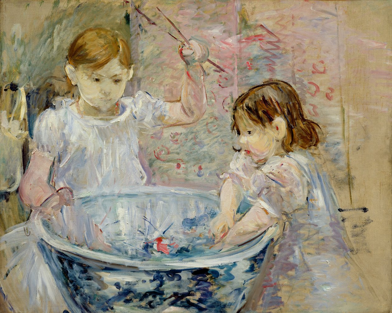 Havzadaki Çocuklar, 1886 by Berthe Morisot