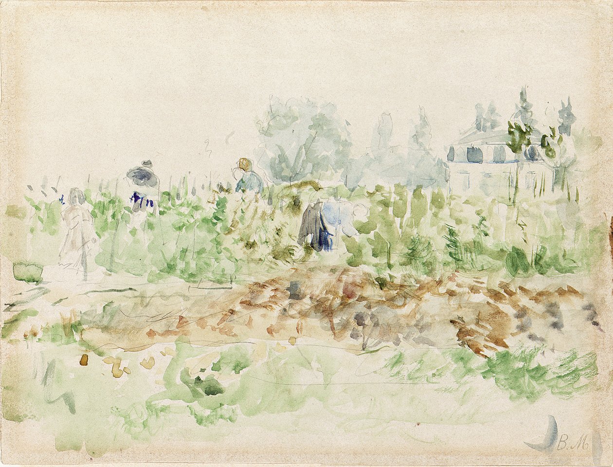 üzüm bağlarında by Berthe Morisot