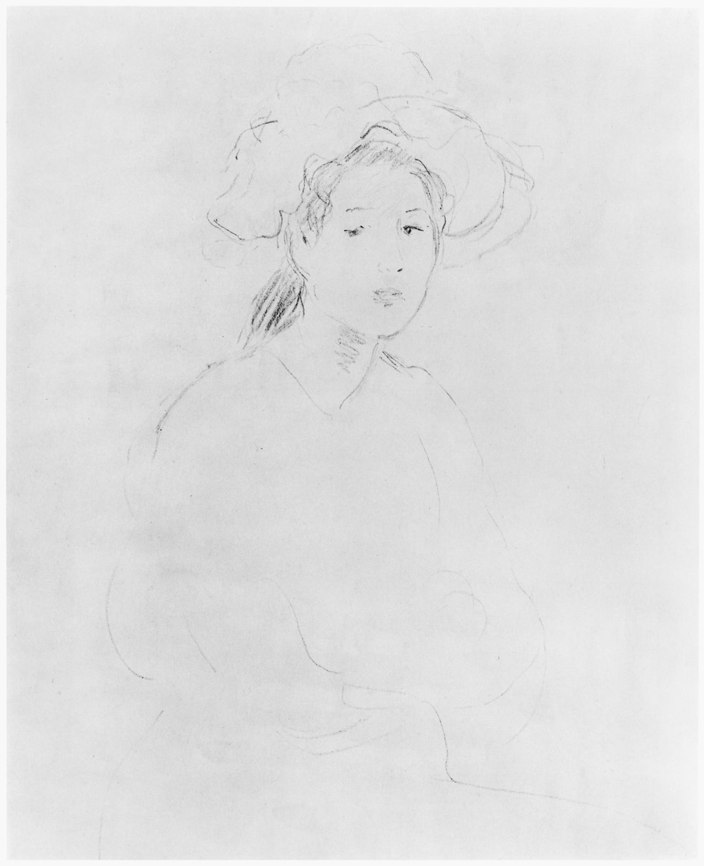 Kadın başı (Verso) (bkz. 383972 Recto) 1893 by Berthe Morisot