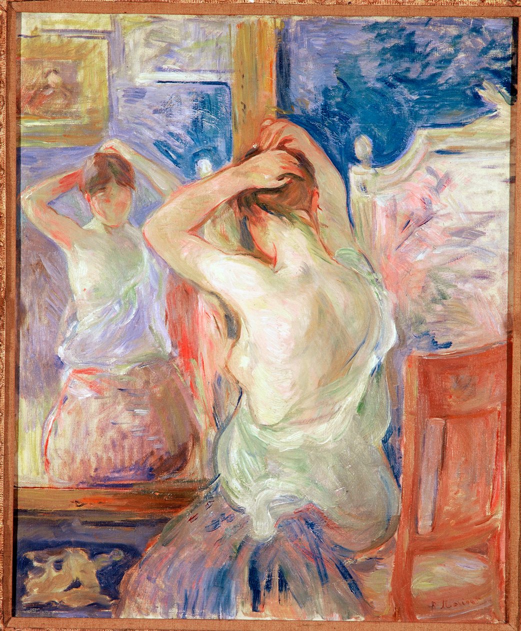 Ayna karşısında by Berthe Morisot